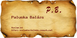 Paluska Balázs névjegykártya